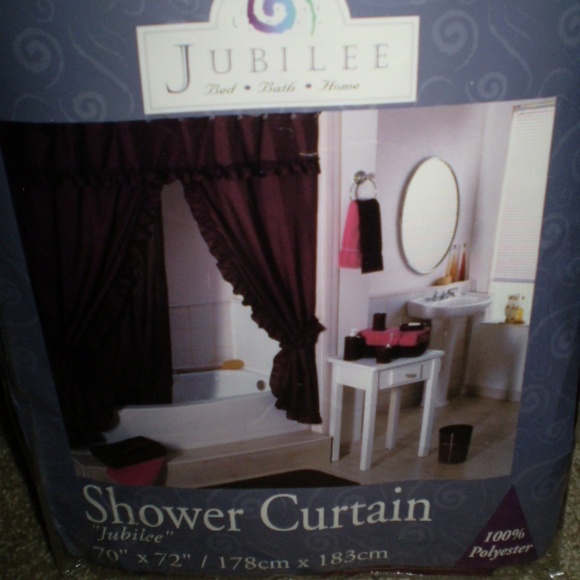 Jubilee Bath Burgundy 70x72 Swag Shower Curtaintie Backsnew